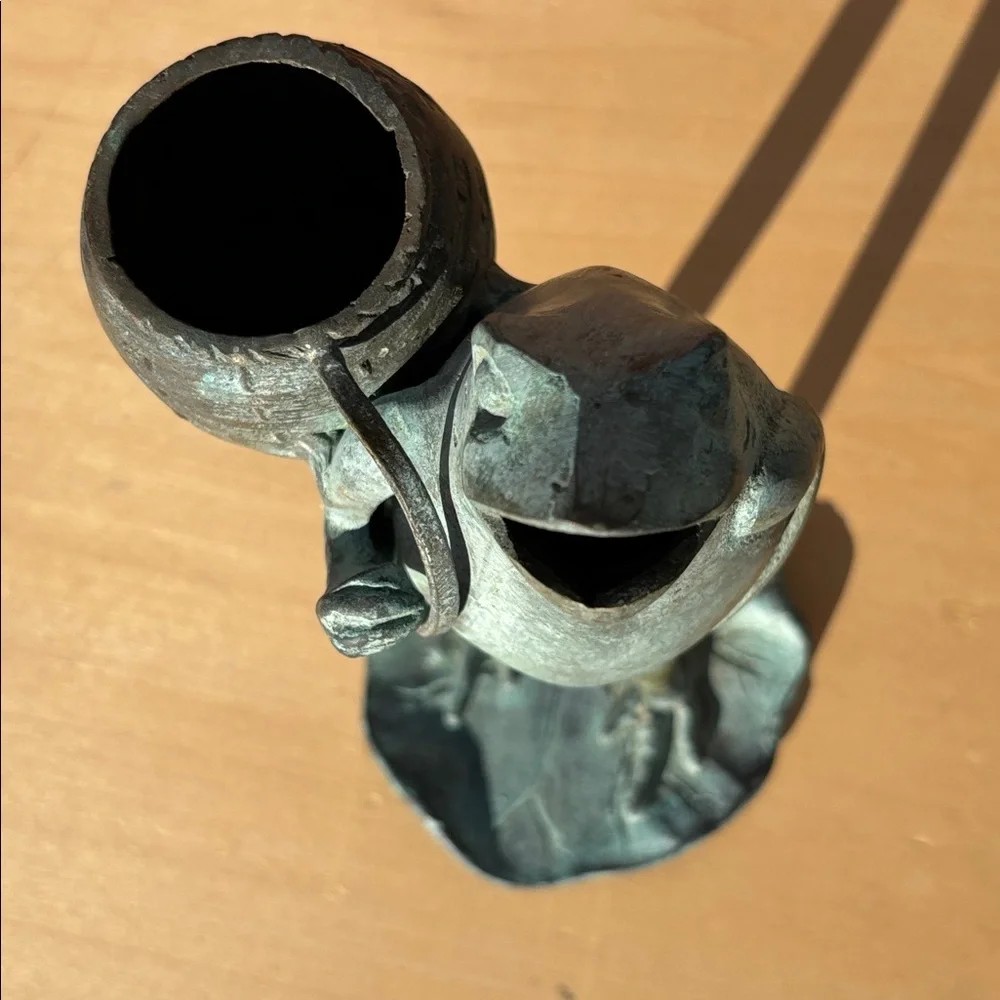 Vintage Japanese Bronze Frog Spill Holder